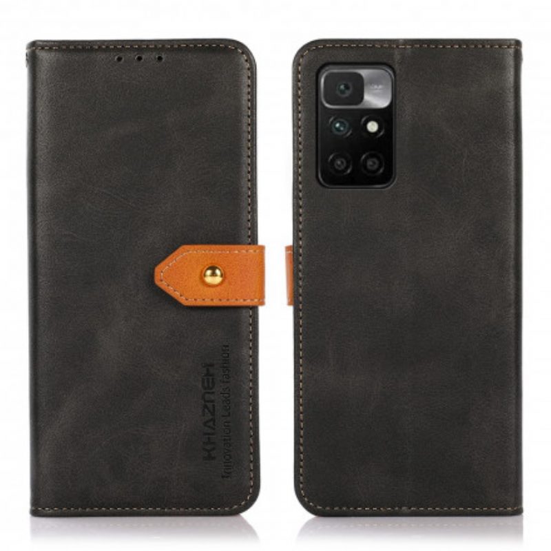 Custodia in pelle Xiaomi Redmi 10 Con Cinturino Khazneh