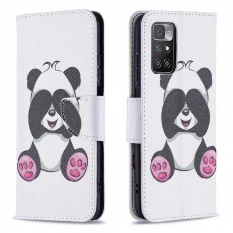 Custodia in pelle Xiaomi Redmi 10 Divertimento Panda