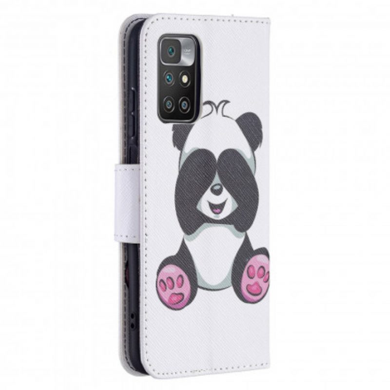 Custodia in pelle Xiaomi Redmi 10 Divertimento Panda