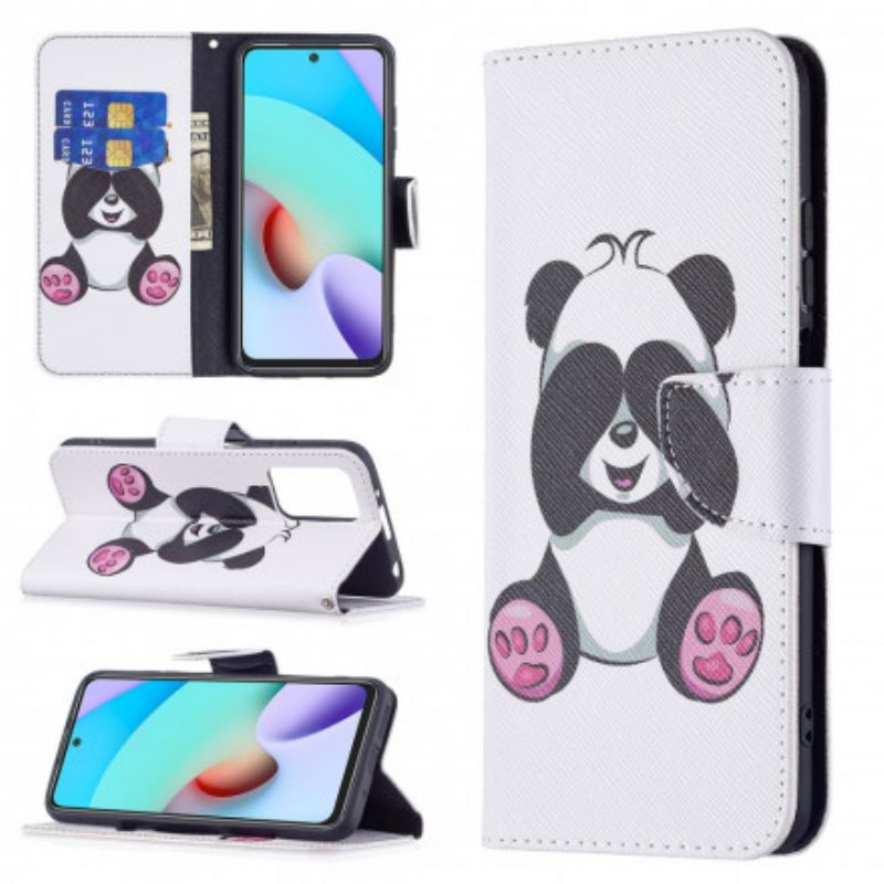 Custodia in pelle Xiaomi Redmi 10 Divertimento Panda