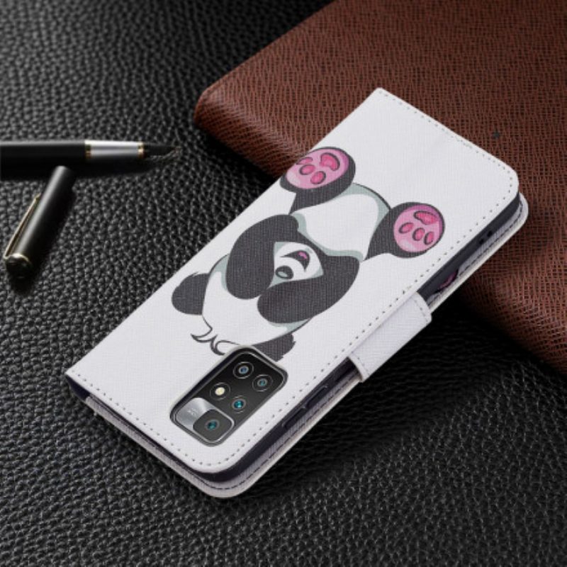 Custodia in pelle Xiaomi Redmi 10 Divertimento Panda