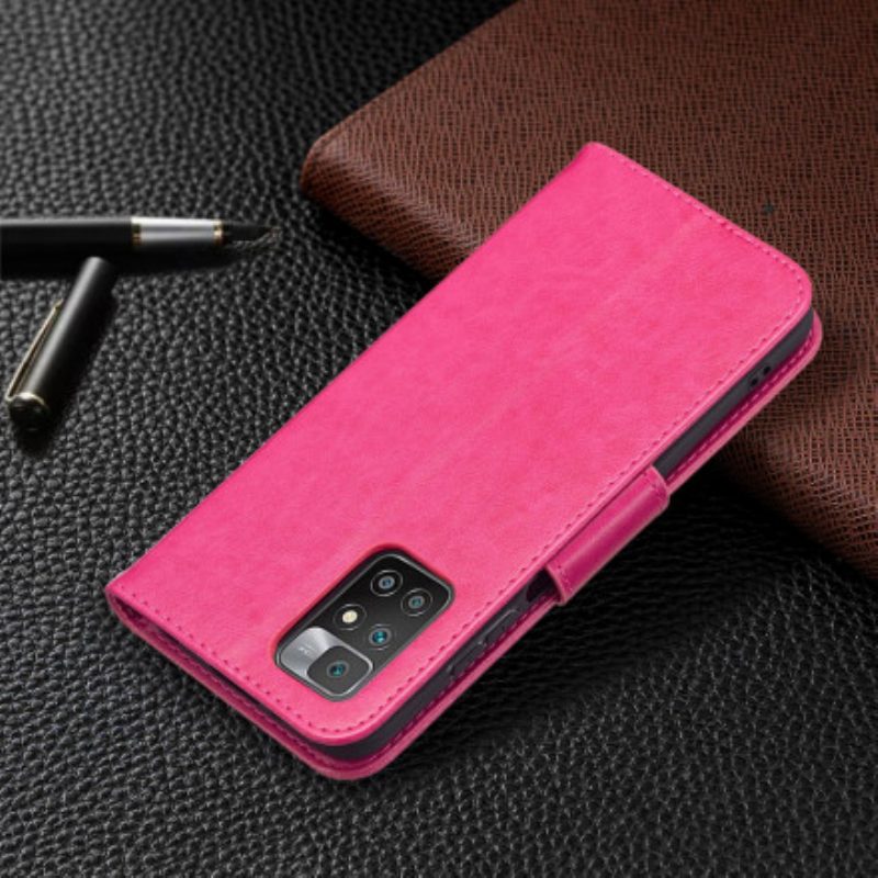 Custodia in pelle Xiaomi Redmi 10 Farfalle Stampate Strappy