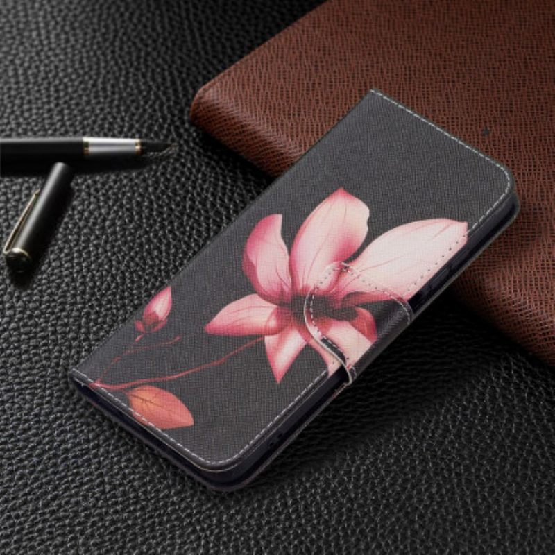 Custodia in pelle Xiaomi Redmi 10 Fiore Rosa