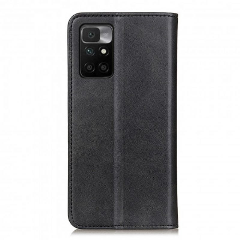 Folio Cover Xiaomi Redmi 10 Custodia in pelle Cuoio Spaccato