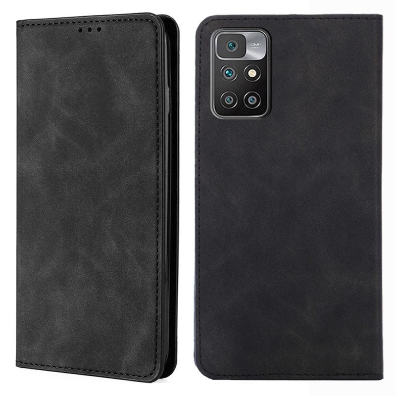 Folio Cover Xiaomi Redmi 10 Custodia in pelle Design Skin-touch