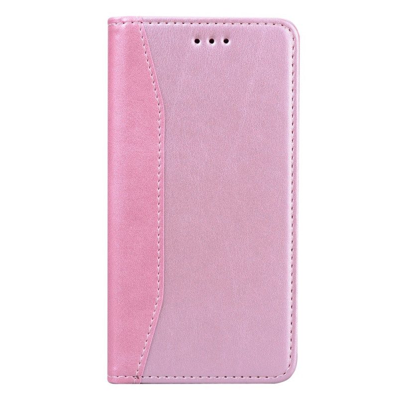 Folio Cover Xiaomi Redmi 10 Custodia in pelle Effetto Pelle Business Bicolore