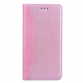 Folio Cover Xiaomi Redmi 10 Custodia in pelle Effetto Pelle Business Bicolore