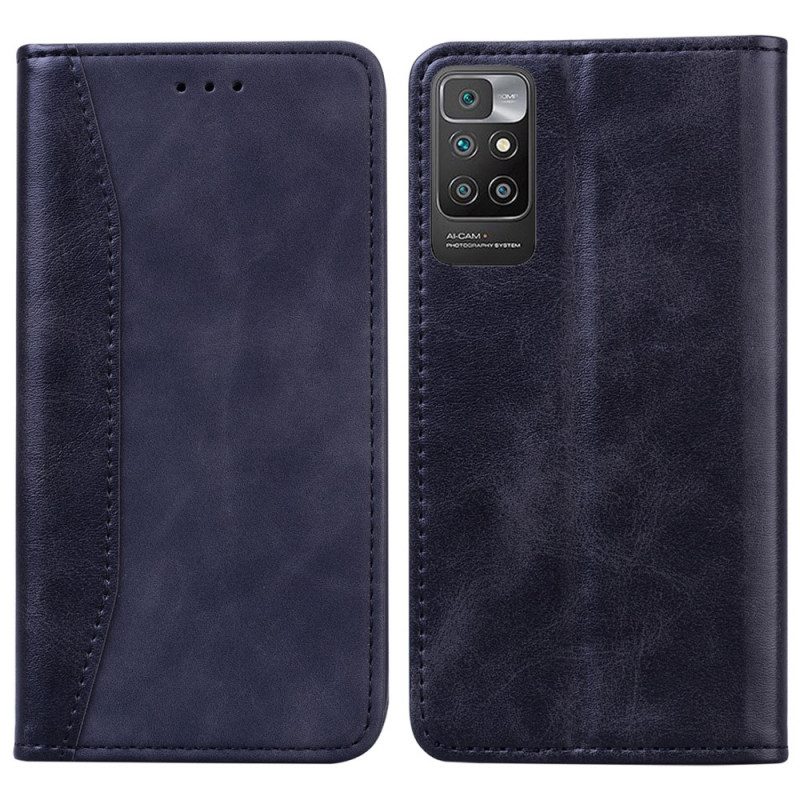 Folio Cover Xiaomi Redmi 10 Custodia in pelle Effetto Pelle Business Bicolore