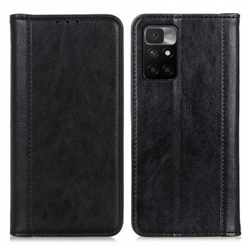 Folio Cover Xiaomi Redmi 10 Custodia in pelle Eleganza Split Litchi Leather