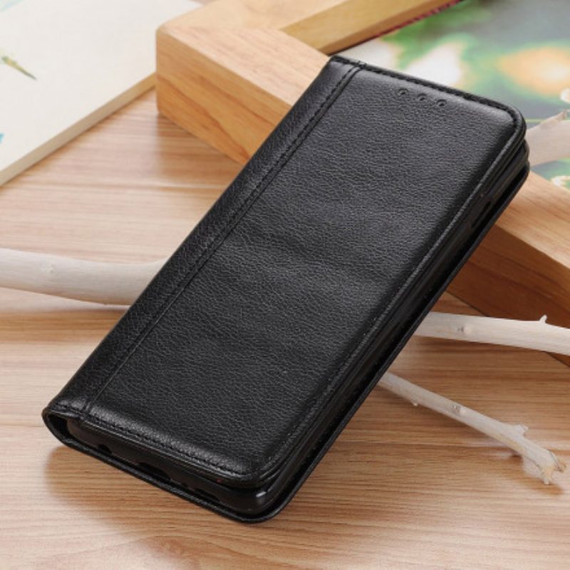 Folio Cover Xiaomi Redmi 10 Custodia in pelle Eleganza Split Litchi Leather