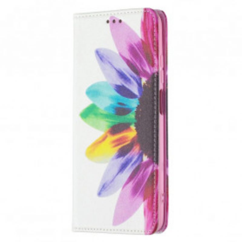 Folio Cover Xiaomi Redmi 10 Custodia in pelle Fiore Dell'acquerello