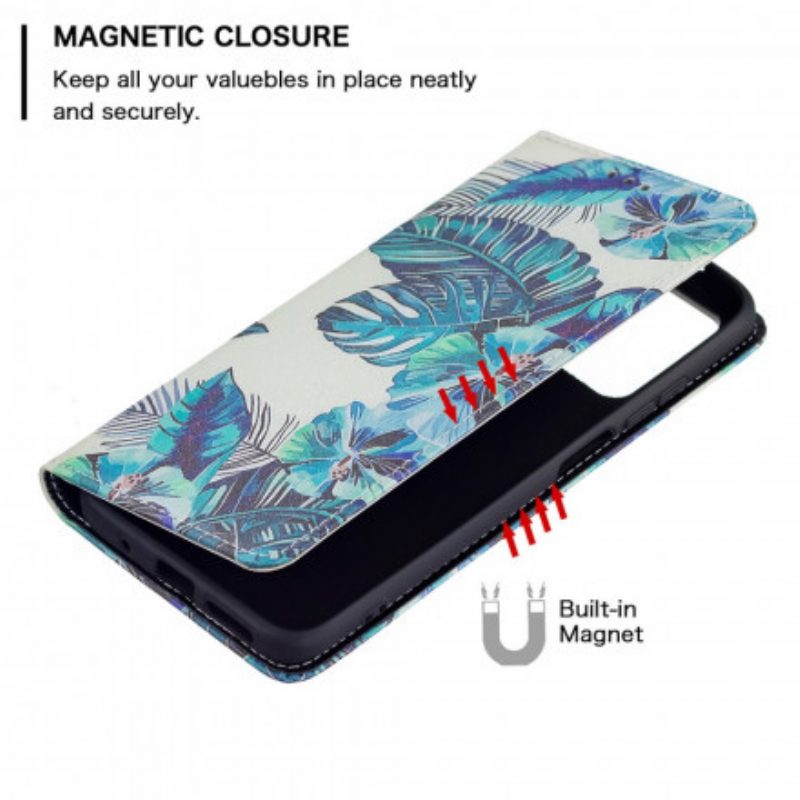 Folio Cover Xiaomi Redmi 10 Custodia in pelle Foglie