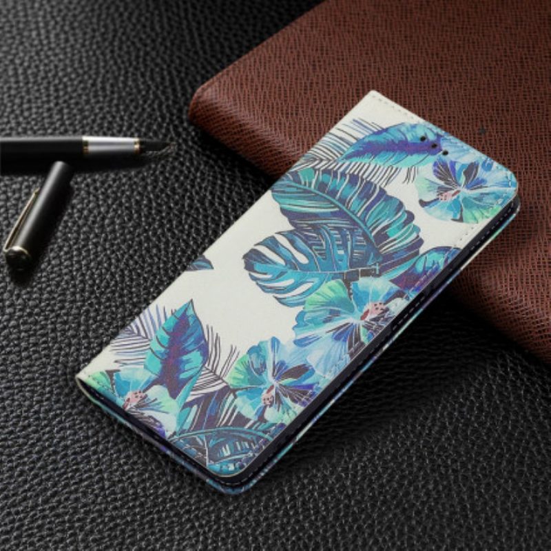 Folio Cover Xiaomi Redmi 10 Custodia in pelle Foglie