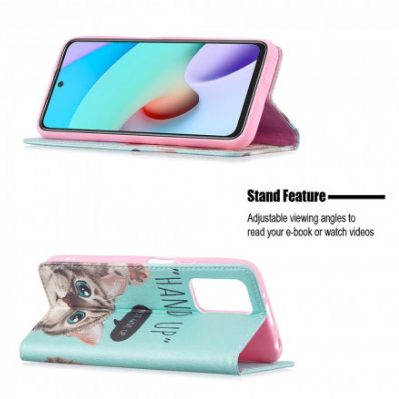 Folio Cover Xiaomi Redmi 10 Custodia in pelle Mano In Alto