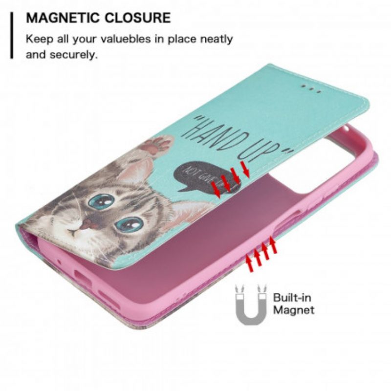 Folio Cover Xiaomi Redmi 10 Custodia in pelle Mano In Alto