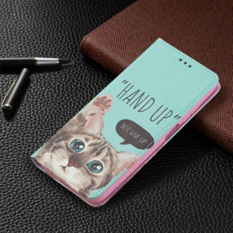 Folio Cover Xiaomi Redmi 10 Custodia in pelle Mano In Alto