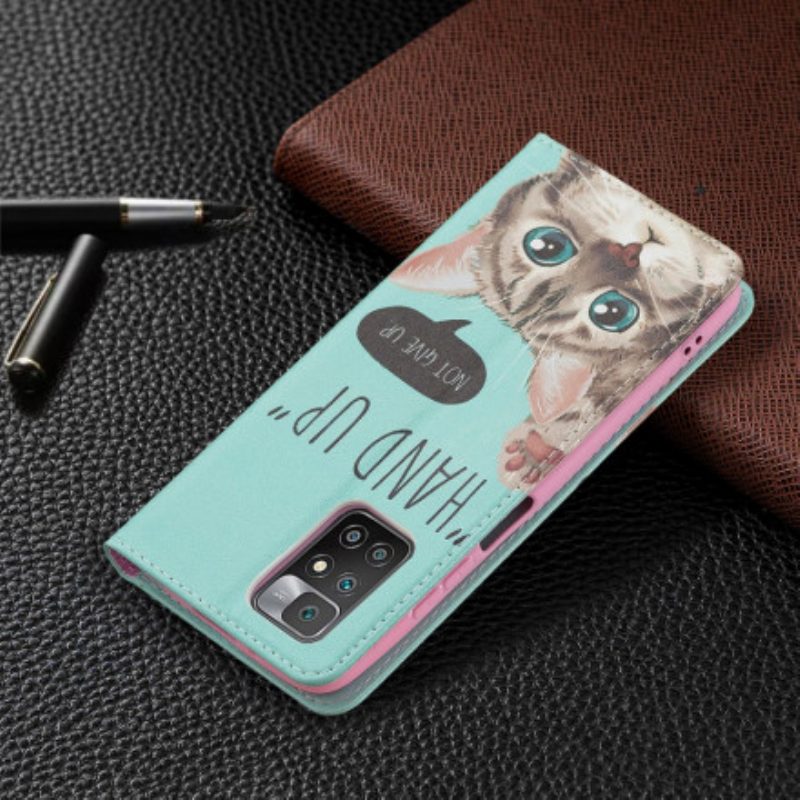 Folio Cover Xiaomi Redmi 10 Custodia in pelle Mano In Alto