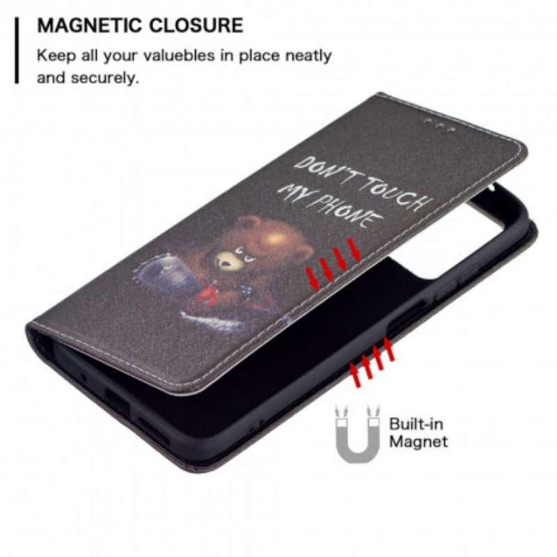 Folio Cover Xiaomi Redmi 10 Custodia in pelle Orso Pericoloso