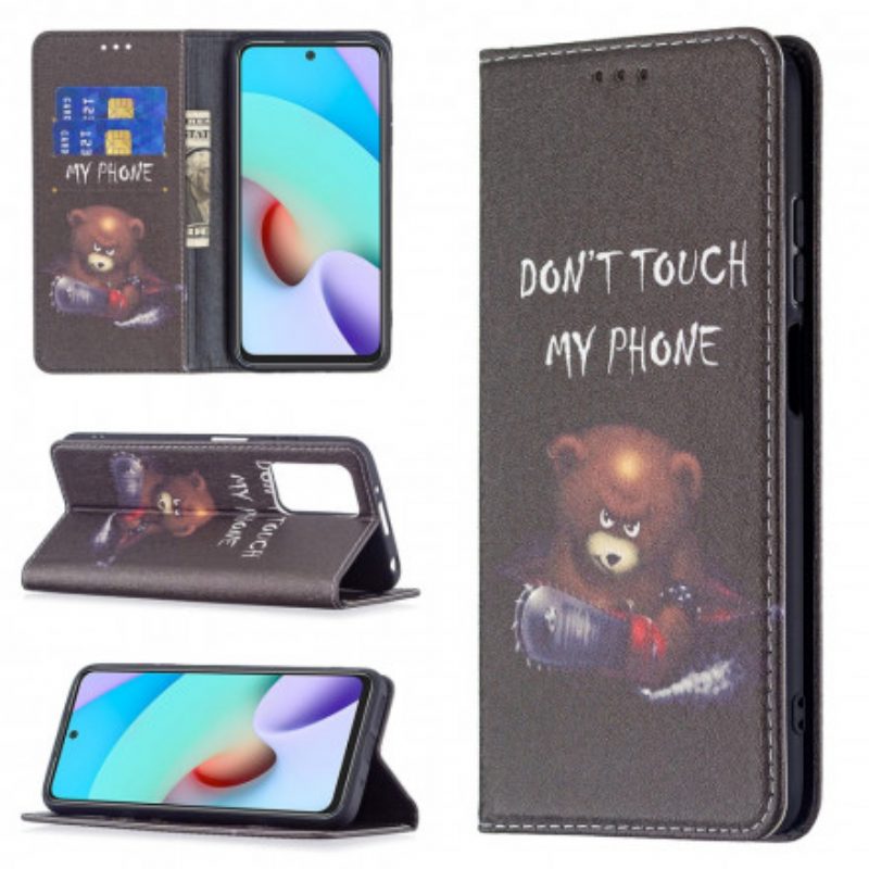 Folio Cover Xiaomi Redmi 10 Custodia in pelle Orso Pericoloso