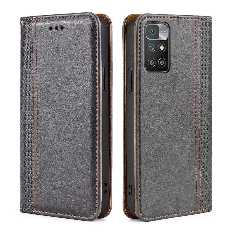 Folio Cover Xiaomi Redmi 10 Custodia in pelle Stile Vintage In Pelle