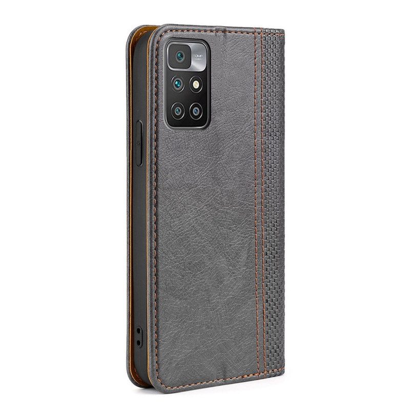 Folio Cover Xiaomi Redmi 10 Custodia in pelle Stile Vintage In Pelle