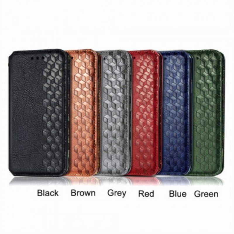 Folio Cover Xiaomi Redmi 10 Custodia in pelle Texture Diamante Effetto Pelle