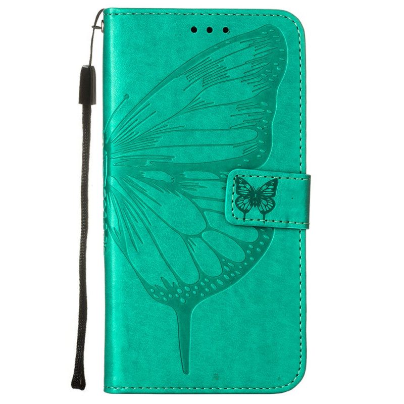 Folio Cover Xiaomi Redmi 10 Design A Farfalla Con Cordino