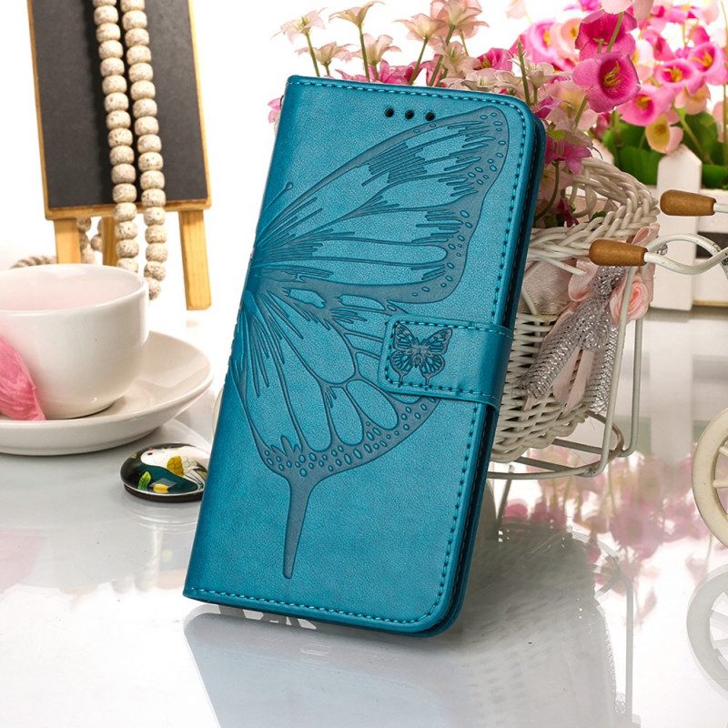 Folio Cover Xiaomi Redmi 10 Design A Farfalla Con Cordino