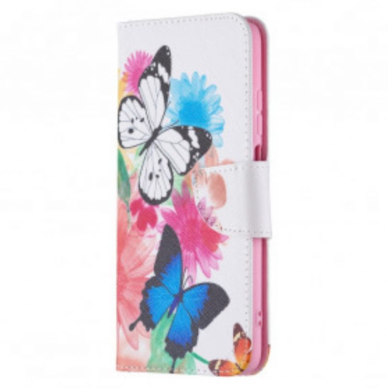 Folio Cover Xiaomi Redmi 10 Farfalle E Fiori Dipinti