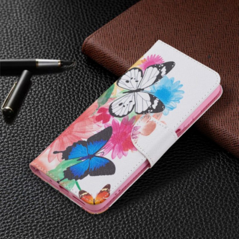 Folio Cover Xiaomi Redmi 10 Farfalle E Fiori Dipinti