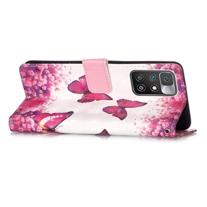 Folio Cover Xiaomi Redmi 10 Farfalle Rosse