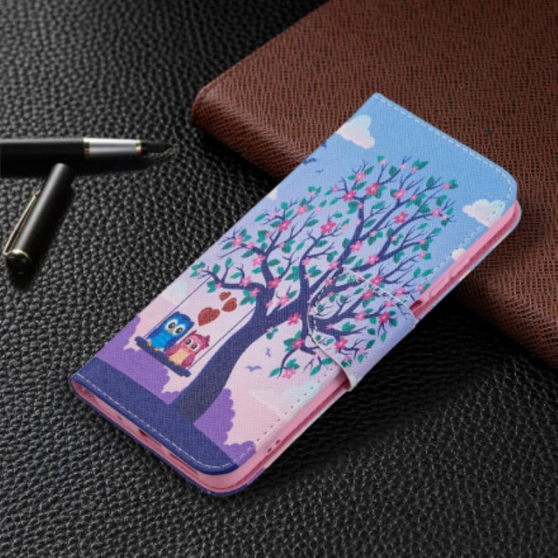 Folio Cover Xiaomi Redmi 10 Gufi Sull'altalena