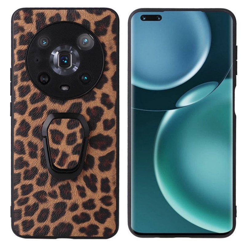 Cover Honor Magic 4 Pro Leopardo Con Supporto Ad Anello