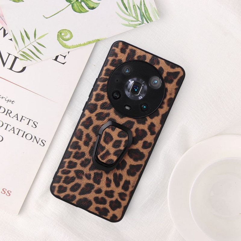 Cover Honor Magic 4 Pro Leopardo Con Supporto Ad Anello