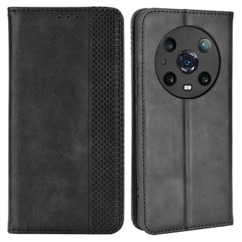 Folio Cover Honor Magic 4 Pro Custodia in pelle Stile Stilizzato In Pelle