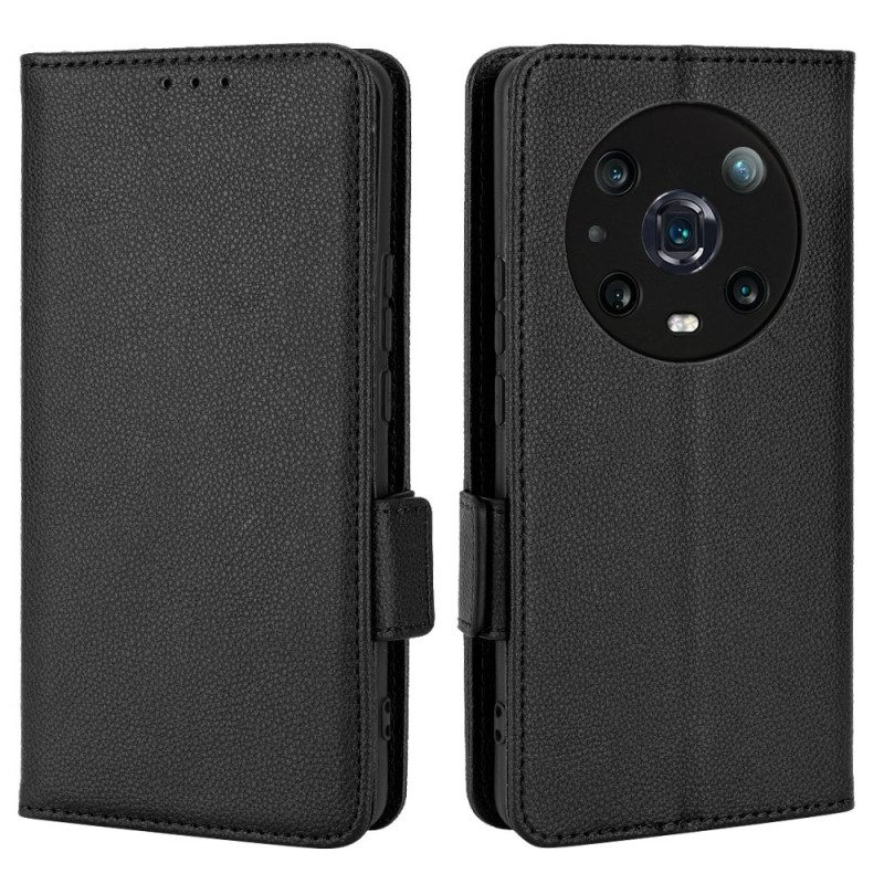 Folio Cover Honor Magic 4 Pro Stile In Pelle Litchi