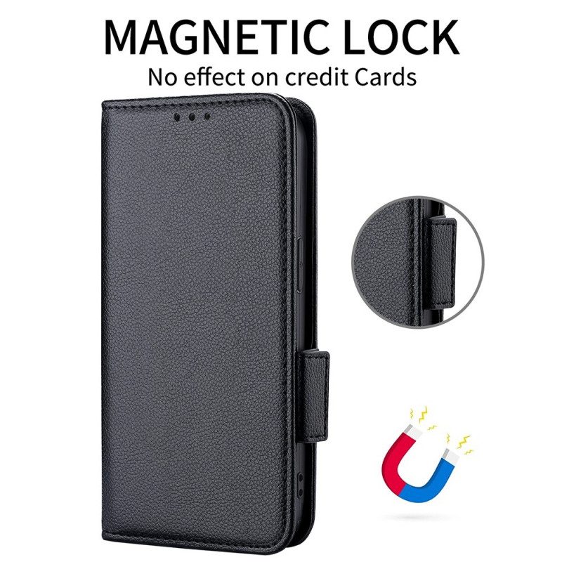 Folio Cover Honor Magic 4 Pro Stile In Pelle Litchi