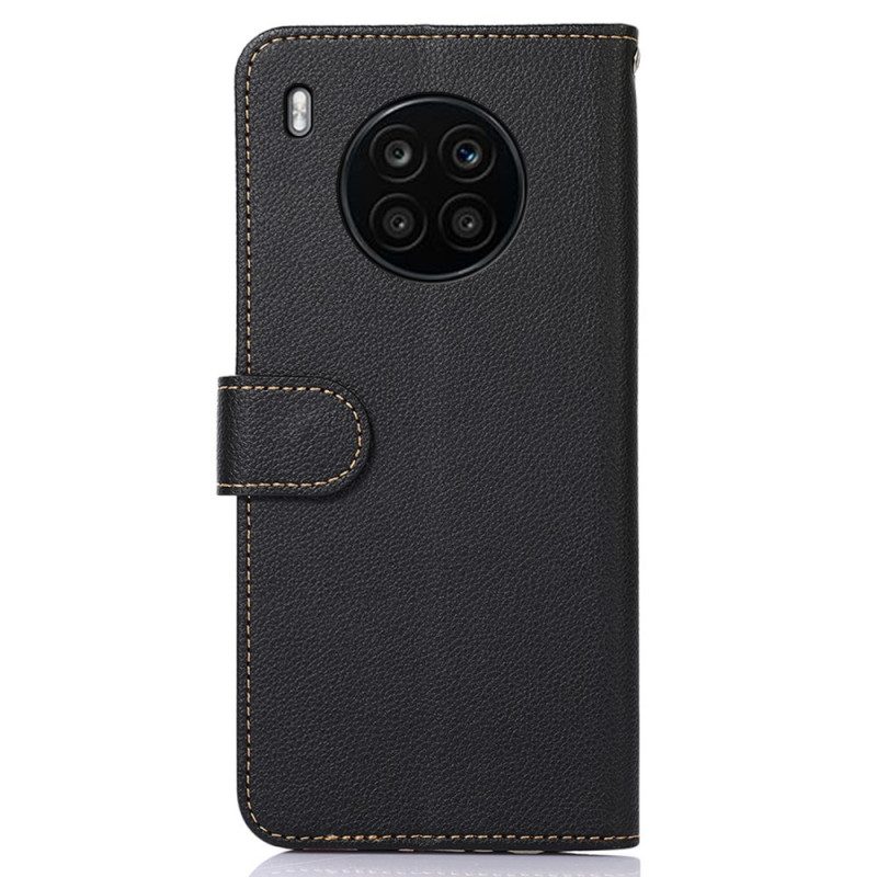 Custodia in pelle Honor 50 Lite Lychee Style Rfid Khazneh