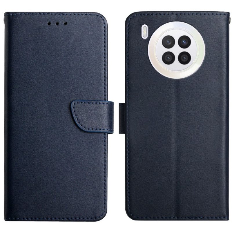 Folio Cover Honor 50 Lite Vera Pelle Nappa