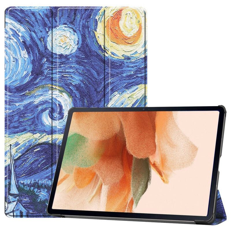 Custodia Samsung Galaxy Tab S7 FE Portapenne Notte Stellata