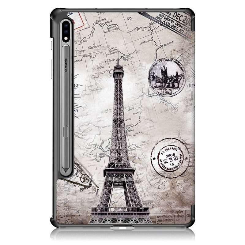 Custodia Samsung Galaxy Tab S7 FE Torre Eiffel Rinforzata