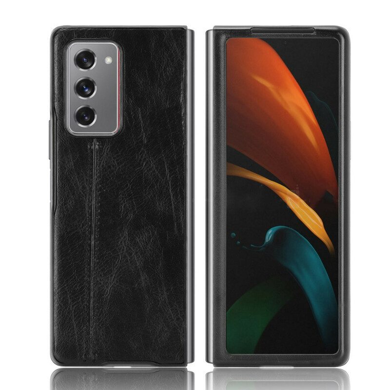 Cover Samsung Galaxy Z Fold 2 Effetto Pelle Couture