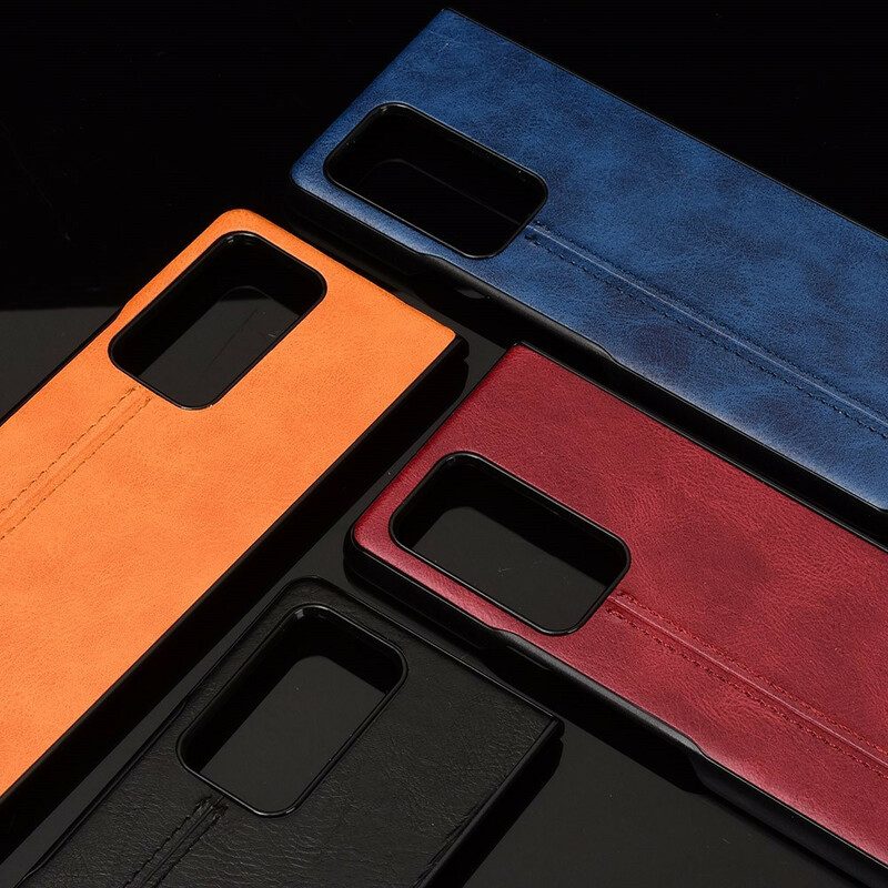 Cover Samsung Galaxy Z Fold 2 Effetto Pelle Couture