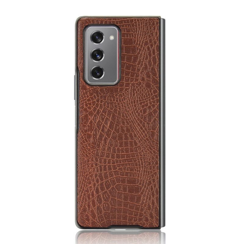 Cover Samsung Galaxy Z Fold 2 Stile Pelle Di Coccodrillo