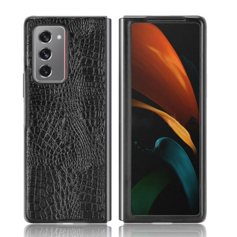 Cover Samsung Galaxy Z Fold 2 Stile Pelle Di Coccodrillo