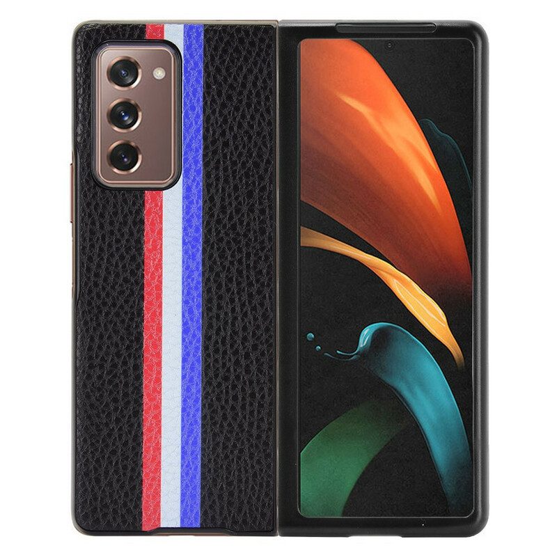 Cover Samsung Galaxy Z Fold 2 Tricolore Litchi Ecopelle