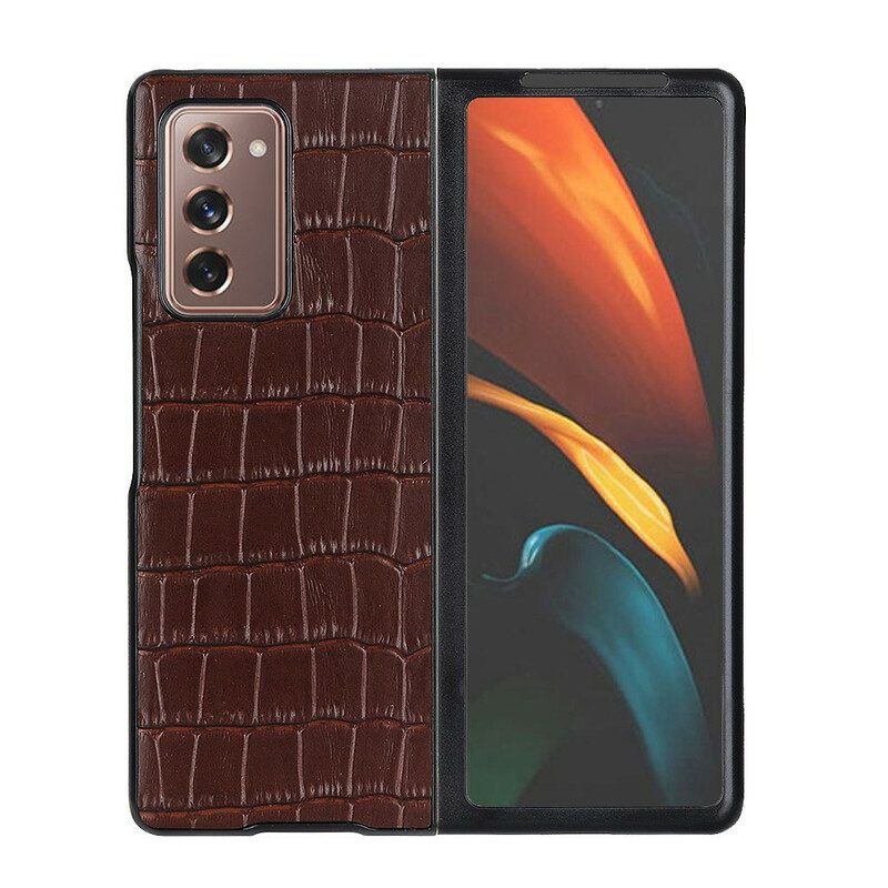 Cover Samsung Galaxy Z Fold 2 Vera Pelle Di Coccodrillo