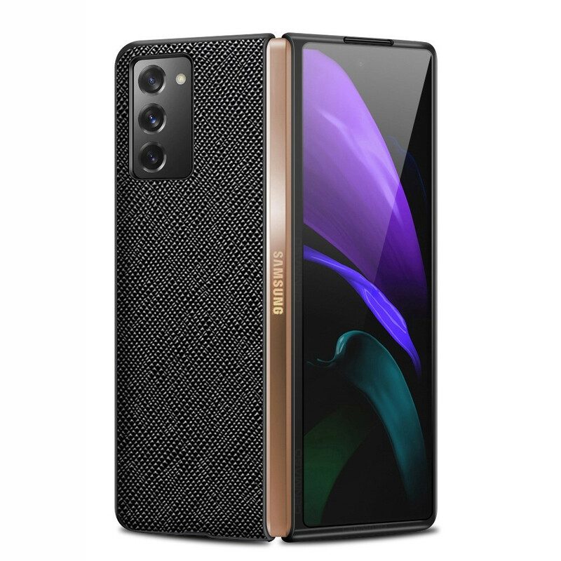 Cover Samsung Galaxy Z Fold 2 Vera Pelle Martellata