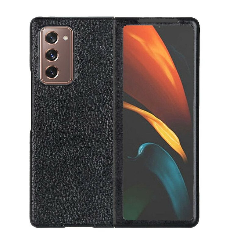 Cover Samsung Galaxy Z Fold 2 Vera Pelle Testurizzata Litchi