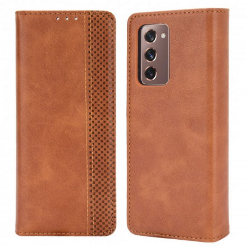 Folio Cover Samsung Galaxy Z Fold 2 Custodia in pelle Effetto Pelle Stilizzata